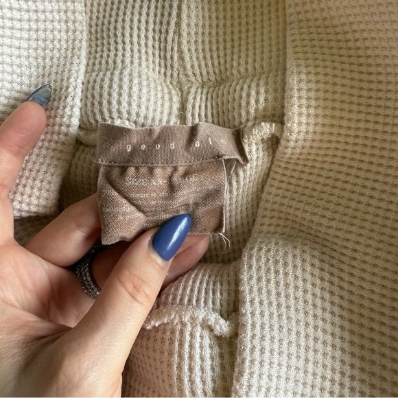 The Good Alma - Clary Sage Organic Cotton Lounge Waffle Pants - Cream - Picture 7 of 13